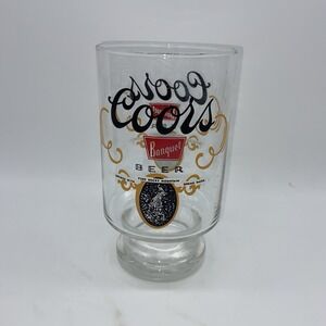 Coors Banquet Beer 32 oz Vintage Footed Pedestal Pub Glass 6.75" Large Stein